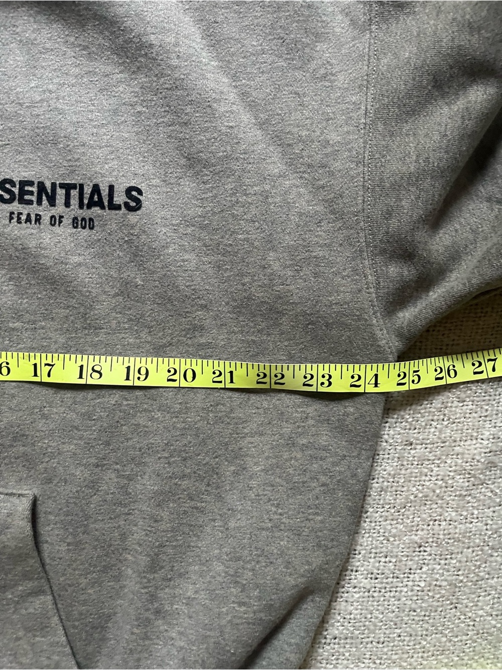 Fear of God ESSENTIALS Oversized Hoodie - Gray with Black Logo, Size Small - Picture 2 of 8